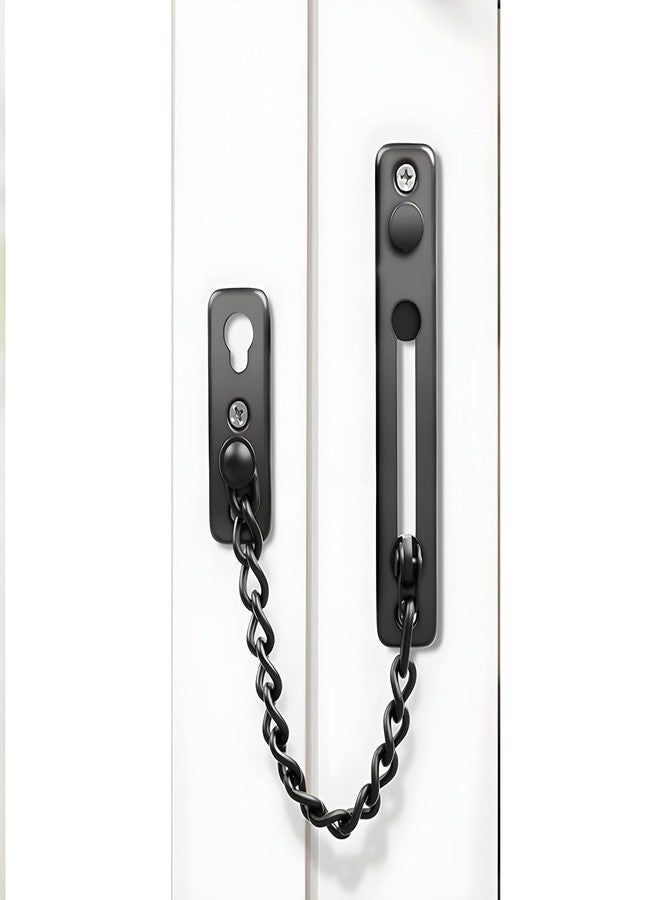 Boniry Premium Door Latch, Door Chain Lock for Main Door - Ideal for Bedroom, Bathroom, Sliding Doors, Safety and Portable Use - Includes 360 Degree Eye Viewer (Black) - Image 3